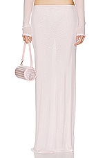Helsa Sheer Knit Layered Maxi Skirt in Ballet Pink, view 1, click to view large image.