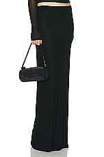 Helsa Sheer Knit Layered Maxi Skirt in Black, view 2, click to view large image.