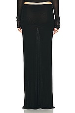 Helsa Sheer Knit Layered Maxi Skirt in Black, view 3, click to view large image.