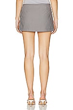 Helsa Workwear Apron Mini Skirt in Dark Grey, view 3, click to view large image.