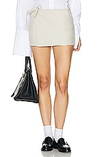 Helsa Workwear Apron Mini Skirt in Ecru, view 1, click to view large image.