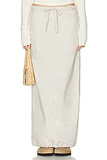 Helsa Workwear Drawcord Maxi Skirt in Ecru, view 1, click to view large image.