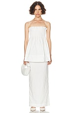 Helsa Crinkle Maxi Skirt in White, view 4, click to view large image.