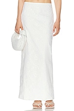 Helsa Eyelet Column Midi Skirt in Antique White, view 1, click to view large image.