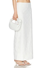 Helsa Eyelet Column Midi Skirt in Antique White, view 2, click to view large image.