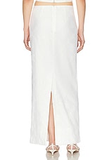 Helsa Eyelet Column Midi Skirt in Antique White, view 3, click to view large image.