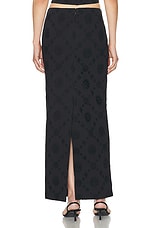 Helsa Eyelet Column Midi Skirt in Black, view 3, click to view large image.