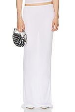 Helsa Sheer Knit Layered Maxi Skirt in White, view 1, click to view large image.