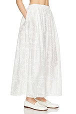 Helsa Handkerchief Midi Skirt in White, view 2, click to view large image.