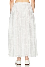 Helsa Handkerchief Midi Skirt in White, view 3, click to view large image.
