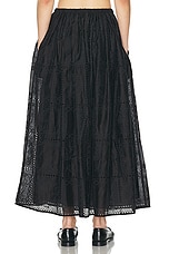 Helsa Handkerchief Midi Skirt in Black, view 3, click to view large image.