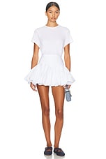 Helsa Poplin Bubble Skirt in White, view 5, click to view large image.