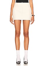 Helsa Low Rise Mini Skirt in Ecru, view 1, click to view large image.
