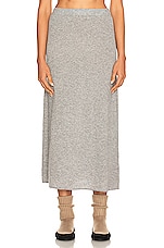 Helsa Einer Cashmere Midi Skirt in Heather Grey, view 1, click to view large image.
