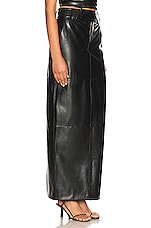 Helsa Waterbased Faux Leather Midi Skirt in Black, view 2, click to view large image.