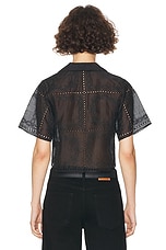 Helsa Handkerchief Camp Shirt in Black, view 3, click to view large image.