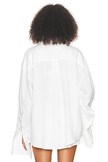 Helsa Washed Linen Shirt in Natural White, view 3, click to view large image.