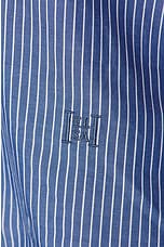 Helsa Pinstripe Poplin Fitted Shirt in Blue Pinstripe, view 5, click to view large image.