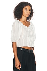 Helsa Voile Peasant Blouse in Ivory, view 2, click to view large image.