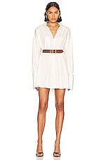 Helsa Cotton Poplin Oversized Shirt in White, view 1, click to view large image.