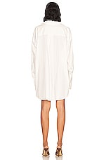 Helsa Cotton Poplin Oversized Shirt in White, view 4, click to view large image.