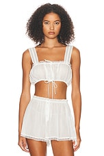 Helsa Voile Camisette Top in Ivory, view 1, click to view large image.