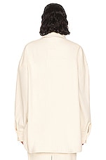 Helsa Denim Overshirt in Ecru, view 3, click to view large image.