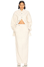 Helsa Denim Overshirt in Ecru, view 4, click to view large image.