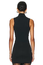 Helsa Turtleneck Tank in 2nd Skin Jersey in Black, view 3, click to view large image.
