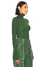 Helsa Jersey Long Sleeve Turtleneck in Forest, view 2, click to view large image.