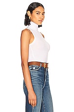 Helsa Turtleneck Tank in 2nd Skin Jersey in White, view 2, click to view large image.