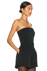 Helsa Tech Gabardine Bustier in Black, view 2, click to view large image.