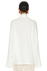 Helsa Jersey Oversized Turtleneck in White, view 3, click to view large image.