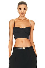 Helsa Stretch Cotton Sateen Bustier in Black, view 1, click to view large image.