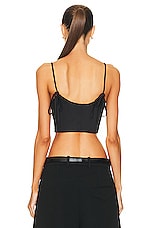 Helsa Stretch Cotton Sateen Bustier in Black, view 3, click to view large image.