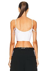 Helsa Stretch Cotton Sateen Bustier in White, view 3, click to view large image.