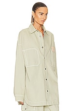 Helsa Denim Overshirt in Sage, view 3, click to view large image.