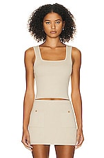 Helsa Halden Square Neck Tank in Oyster, view 1, click to view large image.