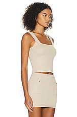 Helsa Halden Square Neck Tank in Oyster, view 2, click to view large image.