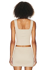 Helsa Halden Square Neck Tank in Oyster, view 3, click to view large image.
