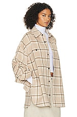 Helsa Plaid Flannel Overshirt in Tan Plaid, view 2, click to view large image.