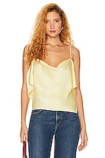 Helsa Luna Cowl Top in Pale Yellow, view 1, click to view large image.