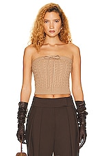 Helsa Taiki Cable Tube Top in Cinnamon, view 1, click to view large image.
