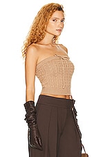 Helsa Taiki Cable Tube Top in Cinnamon, view 2, click to view large image.