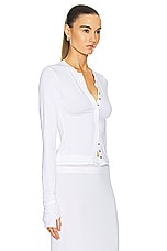 Helsa Jersey Cardi in White, view 2, click to view large image.