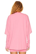 Helsa Jersey Oversized Tee in Very Pink, view 3, click to view large image.
