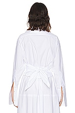 Helsa Poplin Wrap Shirt in White, view 4, click to view large image.