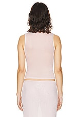 Helsa Sheer Knit Draped Top in Ballet Pink, view 3, click to view large image.