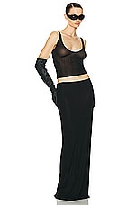 Helsa Sheer Knit Tank Top in Black, view 4, click to view large image.