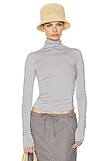 Helsa Jersey Seamed Top in Dove Grey, view 1, click to view large image.